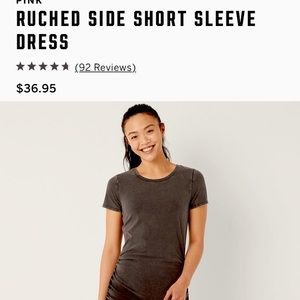 RUCHED SIDE SHORT SLEEVE DRESS Dark Grey-Large-Tag not attached but comes with-